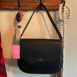 Kate Spade Leila Medium Flap Crossbody Black